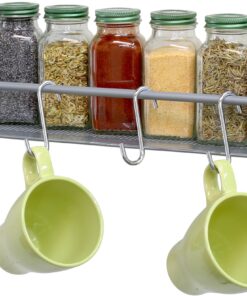 Simple Houseware Wall Mounted Spice Rack, Silver, Set of 2 28 816qHTwjtJL