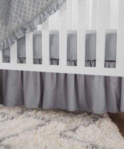 American Baby Company 100% Natural Cotton Percale Portable Mini Crib Skirt, Gray, Soft Breathable, for Boys and Girls 1 Count (Pack of 1) 14 816qZvqgctL