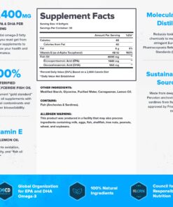 LEGION Athletics Triton Fish Oil Capsules - Triple Strength Omega 3 Essential Fatty Acids with Vitamin E & Lemon Oil for Maximum Absorption, Freshness & Purity - 2400mg EPA & DHA Per Serving, 30 Svgs 9 816rdTEe1kL