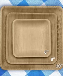 Naturally Chic Palm Leaf Plates Bamboo Plates Disposable 8 Inch Square Party - Wood & Bamboo Like Eco Friendly Compostable and Biodegradable Plates for Weddings and Events - 25 pack 8" Square 16 816sfxbTgXL 1