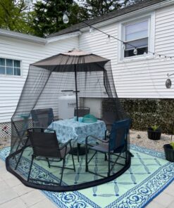 Best Choice Products 9ft Adjustable Mosquito Net for Umbrellas 7.5-11ft, Bug Screen Patio Umbrella Accessory for Outdoor Market Offset Cantilever w/Polyester Mesh Net, Zipper Door, Fillable Base 40 816tEbPyJuL