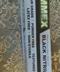 AMMEX Black Nitrile Exam Gloves, Box of 100, 3 Mil, Size Small, Latex Free, Powder Free, Textured, Disposable, Non-Sterile, Food Safe, ABNPF42100BX Small (Pack of 100) 47 816uzAP7KeL