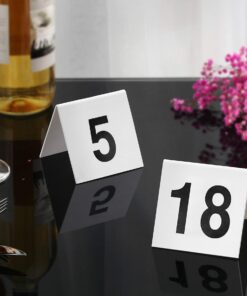 New Star Foodservice 27600 Double Side Plastic Table Numbers, 1-25, 3" x 3" Inch, White 001-25 7 816v00ezcHL 1