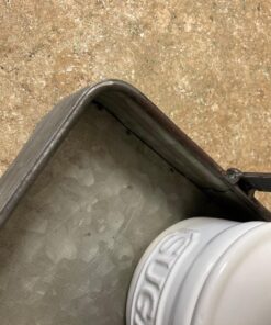 Benzara BM177866 Rustic Galvanized Metal Crockery Holder with Cup Hooks, Gray 30 816vVTTJ3DL