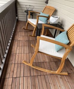 Yaheetech 27PCS Interlocking Patio Deck Tiles 12 x 12in Wood Floor Tiles Outdoor Flooring for Patio Garden Deck Poolside Brown Brown-straight 61 816wUeJmEFL