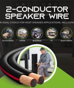 14AWG Speaker Wire, GearIT Pro Series 14 AWG Gauge Speaker Wire Cable (100 Feet / 30.48 Meters) Great Use for Home Theater Speakers and Car Speakers Black 100 Feet 33 816x7NAOIuL
