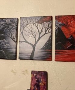 Wieco Art The Cloud Tree Wall Art Oil PaintingS Giclee Landscape Canvas Prints for Home Decorations, 3 Panels 12x16inchx3pcs (30x40cmx3pcs) 37 816ydXb3ibL