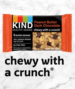 KIND Healthy Grains Bars, Peanut Butter Dark Chocolate, Gluten Free, 1.2 oz, 5 Count (6 Pack) 5 Count (Pack of 6) 13 816yeWB2zfL