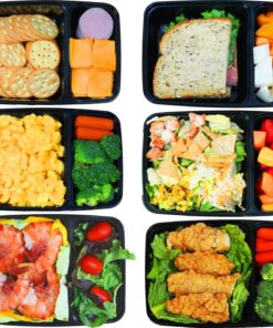 40 Pack - SimpleHouseware 2 Compartment Food Grade Meal Prep Storage Container Boxes (28 ounces) 40 Pack 19 816ylJESpPL