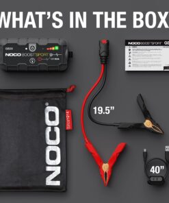 NOCO Boost Sport GB20 500 Amp 12-Volt UltraSafe Lithium Jump Starter Box, Car Battery Booster Pack, Portable Power Bank Charger, and Jumper Cables for Up to 4-Liter Gasoline Engines, 400 Amps,Black 35 816z6tCHCpL