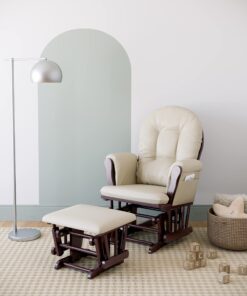 Alternative view of Storkcraft Premium Hoop Glider and Ottoman (Espresso, Beige) – Padded Cushions with Storage Pocket, Smooth Rocking Motion, Easy to Assemble, Solid Hardwood Base Espresso W/ Beige Micro