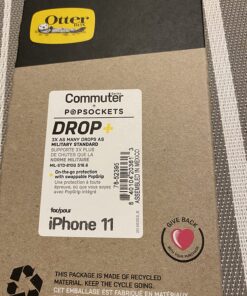 Bundle: OtterBox COMMUTER SERIES Case for IPhone 11 - (BLACK) + PopSockets PopGrip - (WHITE MARBLE) Black / White Marble Case & PopGrip 27 8170u67TTRL