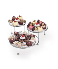 Wilton Cakes 'N More 3-Tier Cupcake and Cake Stand Display, Silver 32 81712M9ruoL