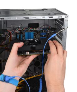 Anti Static Wrist Straps - 3 Pack - Reusable Anti-Static Wrist Straps equipped with Grounding Wire and Alligator Clip - Enables you to Ground Yourself while working on Sensitive Electronics 2x Black + 1x Blue 28 8171a8AqIXL