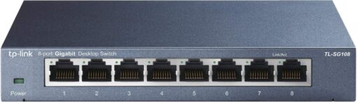 TP-Link TL-SG108 8 Port Gigabit Unmanaged Ethernet Network Switch, Ethernet Splitter Plug & Play Fanless Metal Design Shielded Ports Traffic Optimization