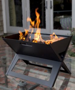 Fire Sense 60508 Notebook Charcoal BBQ Grill 3.5mm Cooking Bars Instant Foldable & Easy Portability For Outdoor Barbecues Camping Traveling Picnics Garden Beach Party - Black Charcoal Grill 28 81754iox8L