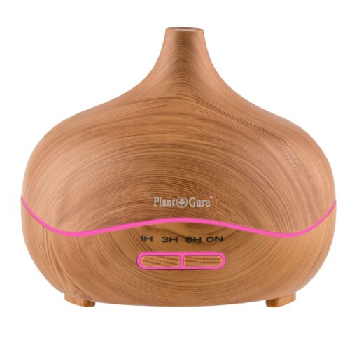 Essential Oil Diffuser Ultrasonic Cool Mist Humidifier Light Wood Grain 300 ml. Auto Shut Off and 7 Color LED Lights Great for Home, Bedroom, Baby Room, Bathroom & Office