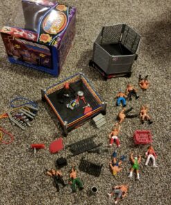 Liberty Imports Ultimate 32-Piece Wrestling Miniature Toys for Kids Pretend Play, Wrestler Figures with 2 Rings & Realistic Accessories for Boys and Girls, Great for Cake Toppers, Parties 42 8176ahn84eL