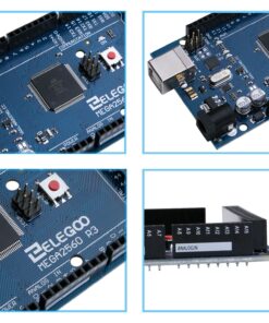 Alternative view of ELEGOO MEGA R3 Board ATmega 2560 + USB Cable Compatible with Arduino IDE Projects RoHS Compliant Blue