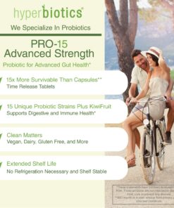 Hyperbiotics Pro 15 Advanced Probiotic Supplement | Time Release Tablets | Probiotics for Women, Men, Adults | Digestive & Immune Support | Vegan, Dairy & Gluten Free | 60 Count 60 Count (Pack of 1) 15 8177u1IYI L