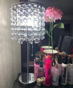 SH Lighting Crystal Inspired Table Desk Lamp - Features Convenient Pull Chain - 19" Tall Great for Bedrooms, Living Rooms, or Offieces - Chrome Silver 21 817A9rSW ZL