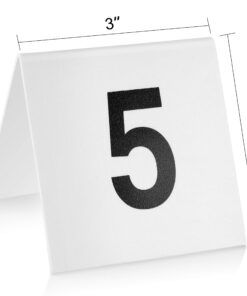 Alternative view of New Star Foodservice 27600 Double Side Plastic Table Numbers, 1-25, 3" x 3" Inch, White 001-25
