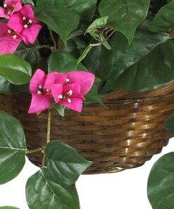 Nearly Natural Bougainvillea Basket Silk 1 Artificial Hanging Plant, 32 x 32 x 24, Green, Pink 38 817Bb69QRrL