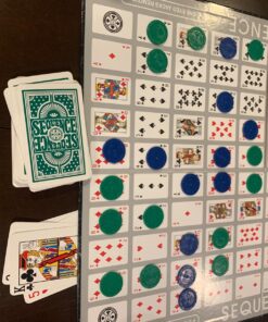 SEQUENCE- Original SEQUENCE Game with Folding Board, Cards and Chips by Jax ( Packaging may Vary ) White, 10.3" x 8.1" x 2.31" Multicolor 41 817CBM715iL