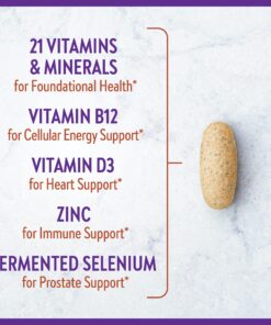 New Chapter Men's Multivitamin for Immune, Stress, Heart + Energy Support with Fermented Nutrients - Every Man's One Daily, Made with Organic Vegetables & Herbs, Non-GMO, Gluten Free - 48 ct 48 Count (Pack of 1) 19 817EamHJsL 4