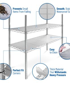 Shelf Liners for Wire Shelf System - Set of 4 in Graphite - 14 x 36 inch - Plastic Wire Shelving Shelf Mats 14"x36" 4pcs 27 817F1gmOiLL 3
