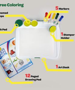 Crayola Color Wonder Mess Free Art Desk with Stamps, 20+ Pieces, Kids Toys 15 817F3ja UEL