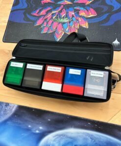 Quiver Time Black Quiver Card Carrying Case - Playing Card Case Holder for Trading Cards, MTG Card Storage Bag Deck Box Card Case (+Wrist & Shoulder Strap, Dividers + 100 Apollo Card Sleeves) 44 817FstUgdcL