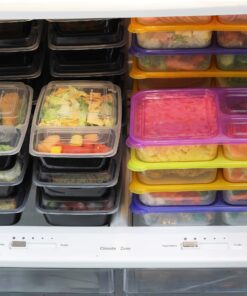 40 Pack - SimpleHouseware 2 Compartment Food Grade Meal Prep Storage Container Boxes (28 ounces) 40 Pack 20 817FwAqypHL