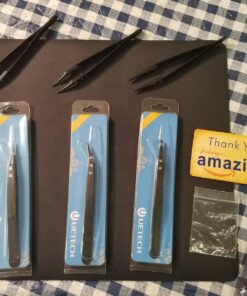 Black Ceramic Tweezers Set - Antistatic,Anticorrosion,Antimagnetic,Highly Heat Resistant up to 3000F(3Pack) 24 817G8wF0y9L