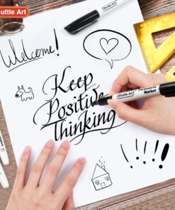 Shuttle Art Permanent Markers, 30 Pack Black Permanent Marker set,Fine Point, Works on Plastic,Wood,Stone,Metal and Glass for Doodling, Marking 12 817G9sWv7ML