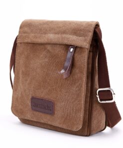 Berchirly Small Vintage Canvas Leather Messenger Crossbody Bag Pack Organizer Medium Coffee 11 817GOpvaeoL