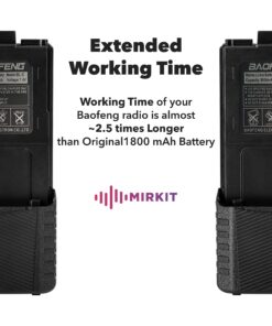 MIRKIT 2pc BAOFENG BL-5 3800mAh Extended Batteries Compatible with UV-5R BF-8HP UV-5RX3 RD-5R UV-5RTP UV-5R+, UV-5X3, Extended Rechargeable Battery Radio USA 2X 19 817GOwCLUCL