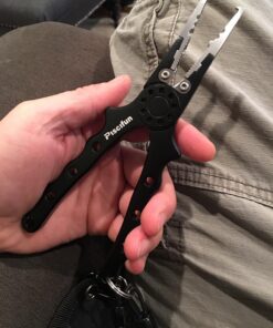 Piscifun Fishing Pliers, Saltwater Fishing Pliers with Split Ring, Fish Hook Remover, Corrosion Resistance Fly Fishing Pliers with Braid Cutters, Sheath and Lanyard, Fishing Gear Gifts for Men Black Nylon Sheath 34 817GTrObbgL