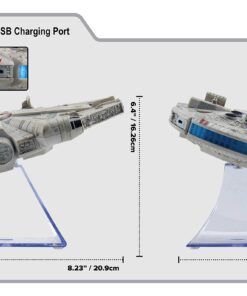 STAR WARS Millenium Falcon Bluetooth Speaker Portable Wireless Crystal Clear for Home, Travel, Outdoor, Rechargeable, Compatible with iPhone Samsung GRAY 28 817HeTdANIL