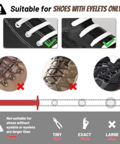 HOMAR No Tie Shoelaces for Kids and Adults Stretch Silicone Elastic No Tie Shoe Laces Adult Size Black 35 817KIIXHe7L