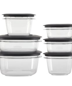 Alternative view of Rubbermaid Premier Easy Find Lids Meal Prep and Food Storage Containers, Set of 6 (12 Pieces Total), Grey |BPA-Free & Stain Resistant