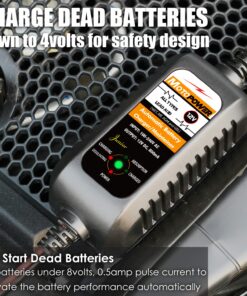 Alternative view of MOTOPOWER MP00205A 12V 800mA Automatic Battery Charger, Maintainer, Trickle and Desulfator Black