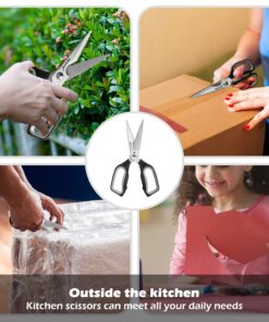 Kitchen Shears, TANSUNG Kitchen Scissors Heavy Duty Dishwasher Safe Food Scissors, Multipurpose Scissors Stainless Steel Kitchen Scissors for Chicken, Poultry, Vegetables, Meat, Fish, Herbs, BBQ Black 36 817N2a9fGbL