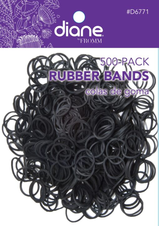 Diane Rubber Bands Black, 500 Count (Pack of 1)