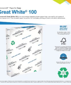 Alternative view of Hammermill Printer Paper, Great White 100% Recycled Paper, 8.5 x 11 - 1 Ream (500 Sheets) - 92 Bright, Made in the USA, 086790R 1 Ream | 500 Sheets 100% - Letter (8.5x11)