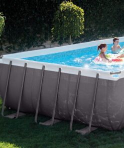 Intex 24ft X 12ft X 52in Ultra Frame Rectangular Pool Set with Sand Filter Pump, Ladder, Ground Cloth & Pool Cover 24ft X 12ft X 52 36 817NzosvmdL 2