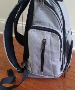 Mancro Diaper Bag Backpack, Large Multifunction Waterproof Travel Baby Changing Bag for Dad Mom with 4 Insulated Pockets and Stroller Straps, Maternity Baby Bag for Boys Girls, Grey Austere Grey 70 817OJ P2SL