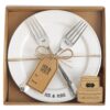 Mud Pie MRS, Plate and Fork Set, White 47 817PiD3R7IL