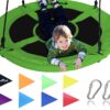 Royal Oak Saucer Tree Swing,Giant 40 Inches with Carabiners and Flags, 700 lb Weight Capacity, Steel Frame, Waterproof, Easy to Install with Step by Step Instructions, Non-Stop Fun! (Green) Green 12 817Q8NS6AJL