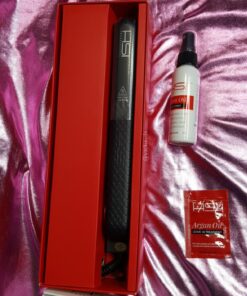 HSI PROFESSIONAL CERAMIC TOURMALINE IONIC DIGITAL FLAT IRON HAIR STRAIGHTENER INCLUDES GLOVE + POUCH AND travel size Argan Oil Leave In Hair Treatment. WORLDWIDE DUAL VOLTAGE 110v-220v (Black) Black 48 817QSfOjKaL